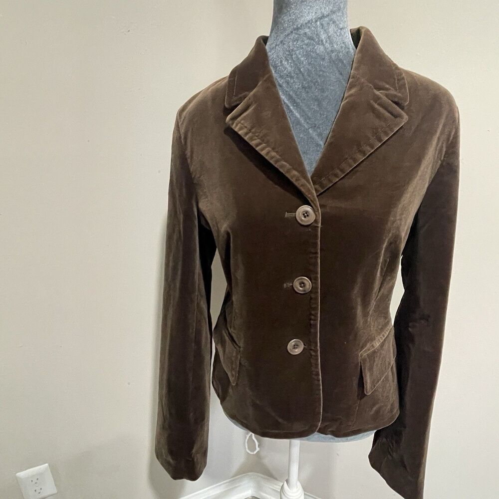 Vtg Marshall Fields Brown Soft Blazer Size 12 Paisley Interior Retro Glam